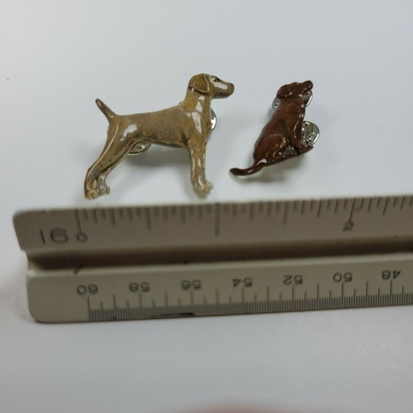 GG Harris Pewter Lapel Pin Lot of 2 Dogs 450, 451A Vintage Tie Hat Pinback Puppy - Picture 2 of 6